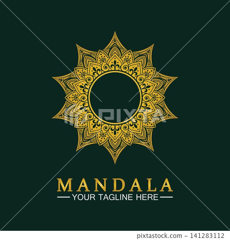 Gold Flower Mandala Vector logo template illustration.template for spiritual retreat or yoga studio,Ornamental business cards,vintage luxury, ornamental decoration Gold Flower Mandala Vector logo template illustration.template for spiritual retreat or yoga studio,Ornamental business cards,vintage luxury, ornamental decoration 141283112