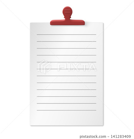 Realistic clipboard with paper document office element Realistic clipboard with paper document office element 141283409