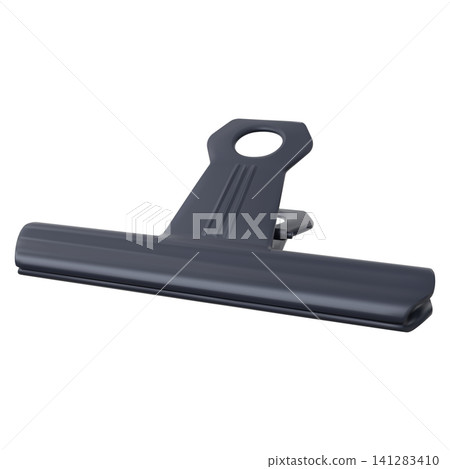 3D binder clip office stationery fastener isolated vector element 3D binder clip office stationery fastener isolated vector element 141283410