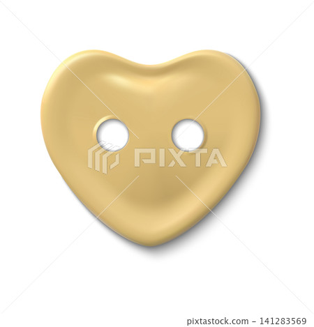 3D heart sewing button vector element 3D heart sewing button vector element 141283569