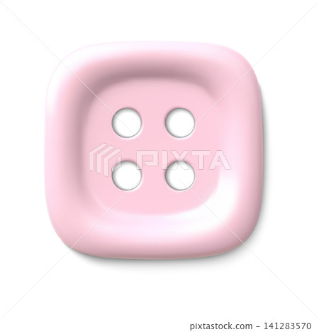 Glossy pink sewing button 3D vector element Glossy pink sewing button 3D vector element 141283570