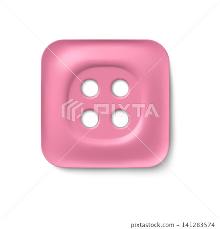 Glossy pink sewing button 3D vector element Glossy pink sewing button 3D vector element 141283574