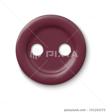 Glossy burgundy sewing button vector illustration element 141283575