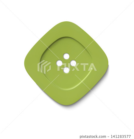 Green sewing button icon with four holes and diamond shape Green sewing button icon with four holes and diamond shape 141283577