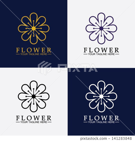 Flower logo vector illustration design template Flower logo vector illustration design template 141283848