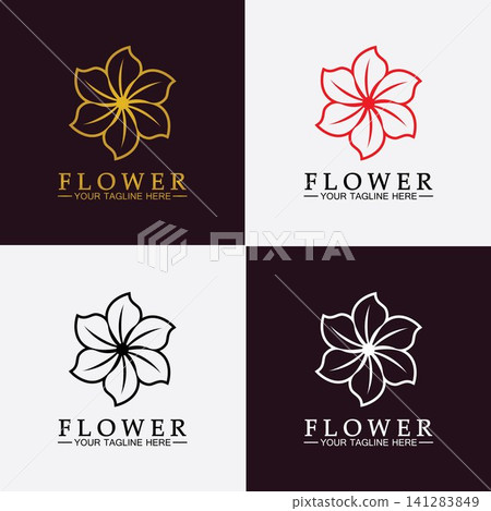 Flower logo vector illustration design template Flower logo vector illustration design template 141283849