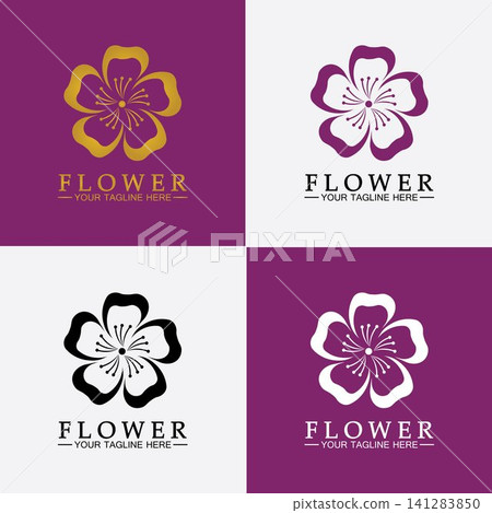 Flower logo vector illustration design template Flower logo vector illustration design template 141283850