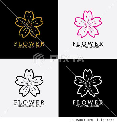 Flower logo vector illustration design template Flower logo vector illustration design template 141283852