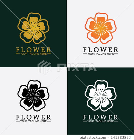Flower logo vector illustration design template Flower logo vector illustration design template 141283853