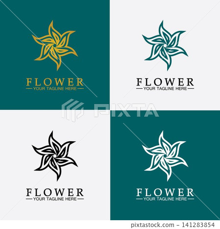 Flower logo vector illustration design template Flower logo vector illustration design template 141283854