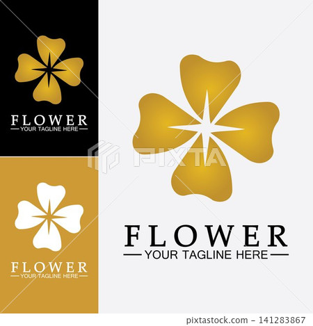 Flower logo vector illustration design template 141283867