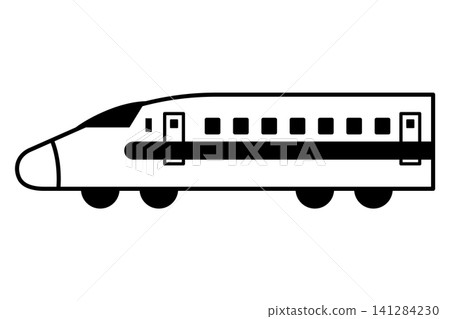 一幅黑白新幹線(子彈列車)的簡單插圖。 一幅黑白新幹線(子彈列車)的簡單插圖。 141284230