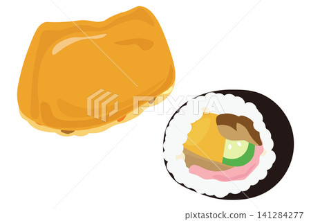 A set of illustrations for Gomoku Inari Sushi and Maki Sushi. A set of illustrations for Gomoku Inari Sushi and Maki Sushi. 141284277