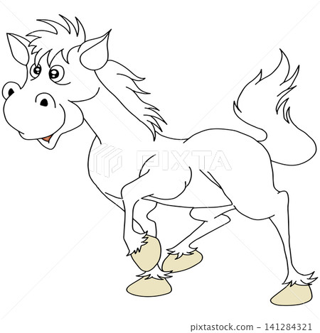 Hand-drawn animal illustration ☆ White horse Hand-drawn animal illustration ☆ White horse 141284321