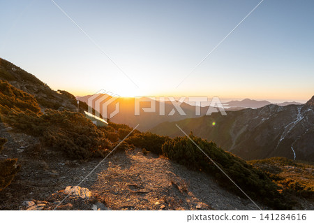 Scenery from the climbing route to Yushan, Taiwan's highest peak. Scenery from the climbing route to Yushan, Taiwan's highest peak. 141284616