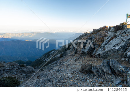 Scenery from the climbing route to Yushan, Taiwan's highest peak. Scenery from the climbing route to Yushan, Taiwan's highest peak. 141284635