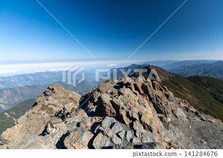 Scenery from the climbing route to Yushan, Taiwan's highest peak. Scenery from the climbing route to Yushan, Taiwan's highest peak. 141284676
