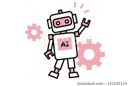 A set of business automation icons represented by AI robots and gears. A set of business automation icons represented by AI robots and gears. 141285124