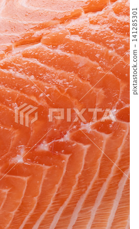 Vertical salmon texture background raw fish Vertical salmon texture background raw fish 141285301