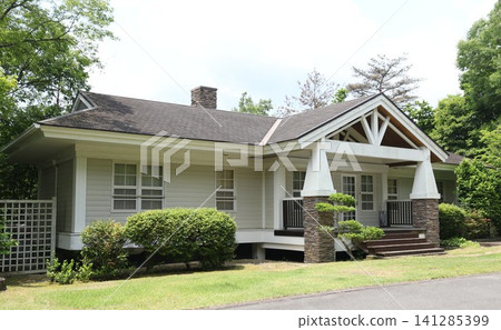 綠樹環繞的小屋;外觀;別墅;度假村;住宿。 綠樹環繞的小屋;外觀;別墅;度假村;住宿。 141285399