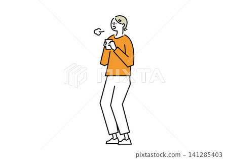 一位正在喘氣的女士 141285403