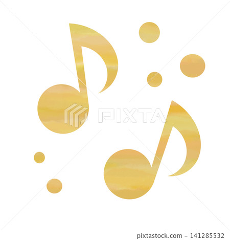 An illustration of a musical note icon with a beautiful watercolor pattern. An illustration of a musical note icon with a beautiful watercolor pattern. 141285532