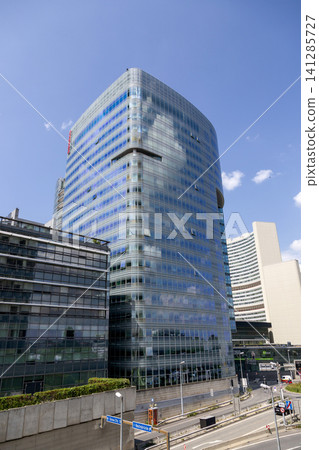 Vienna, Austria - June 14, 2023: Skyscrapers of the Vienna International Center "Donau-City" Vienna, Austria - June 14, 2023: Skyscrapers of the Vienna International Center "Donau-City" 141285727