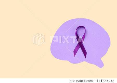 Purple ribbon symbol for mental health awareness Purple ribbon symbol for mental health awareness 141285938