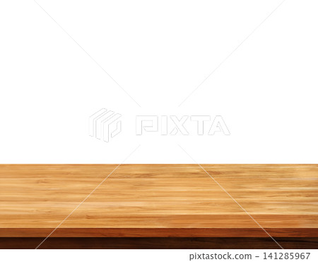 The wooden office desk stands out against a white background. The wooden office desk stands out against a white background. 141285967