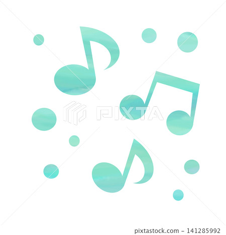 一幅帶有精美水彩圖案的音符圖示插圖。 一幅帶有精美水彩圖案的音符圖示插圖。 141285992