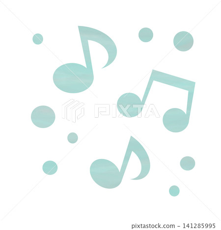An illustration of a musical note icon with a beautiful watercolor pattern. An illustration of a musical note icon with a beautiful watercolor pattern. 141285995