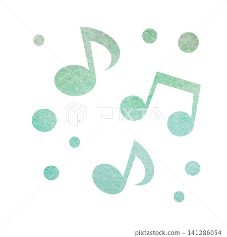 一幅帶有精美水彩圖案的音符圖示插圖。 一幅帶有精美水彩圖案的音符圖示插圖。 141286054