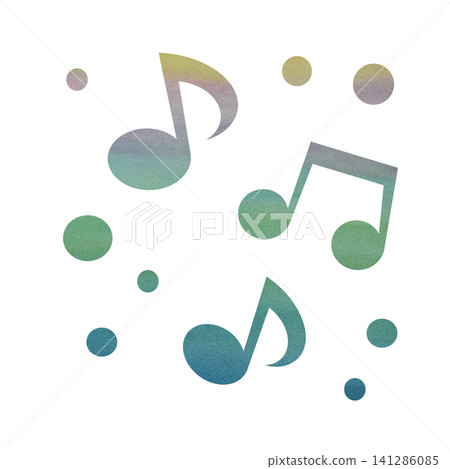 一幅帶有精美水彩圖案的音符圖示插圖。 一幅帶有精美水彩圖案的音符圖示插圖。 141286085