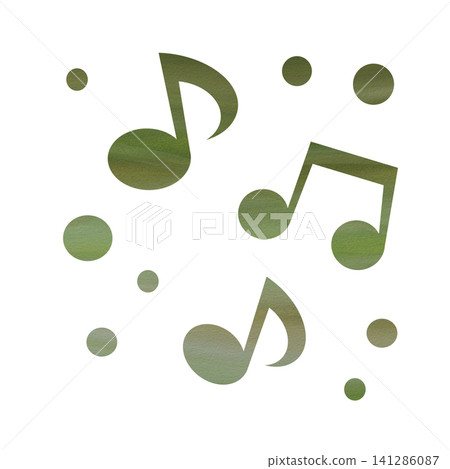 An illustration of a musical note icon with a beautiful watercolor pattern. An illustration of a musical note icon with a beautiful watercolor pattern. 141286087