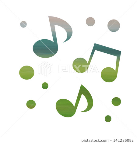 一幅帶有精美水彩圖案的音符圖示插圖。 一幅帶有精美水彩圖案的音符圖示插圖。 141286092