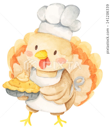 Watercolor painting of Thanksgiving turkey. Watercolor painting of Thanksgiving turkey. 141286339