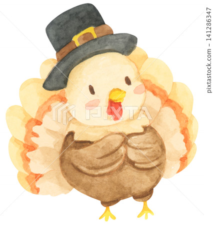 Watercolor painting of Thanksgiving turkey. Watercolor painting of Thanksgiving turkey. 141286347