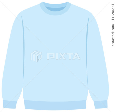 Light Blue Crewneck Sweatshirt Vector Illustration for Apparel Mockup 141286381