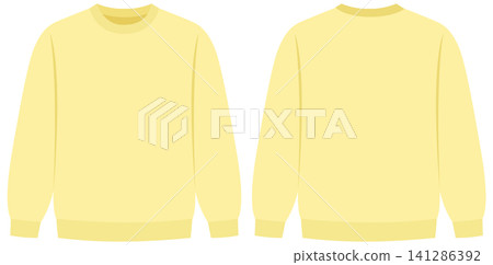 Blank Yellow Sweatshirt Mockup Vector with Front and Back Views Blank Yellow Sweatshirt Mockup Vector with Front and Back Views 141286392