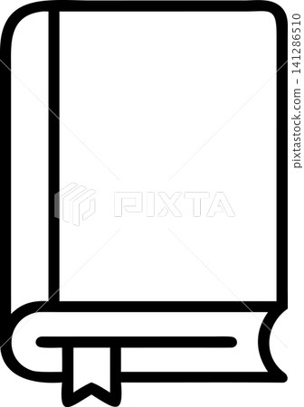 Vector illustration of a closed book icon with a bookmark on a transparent background. 141286510