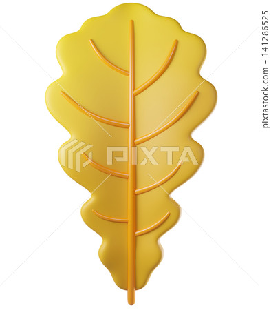3D leaf oak in yellow color, isolated on background. Botanical leaves for eco design, spring, summer, autumn, nature, organic, gardening, stickers, banners. 3d render 3D leaf oak in yellow color, isolated on background. Botanical leaves for eco design, spring, summer, autumn, nature, organic, gardening, stickers, banners. 3d render 141286525