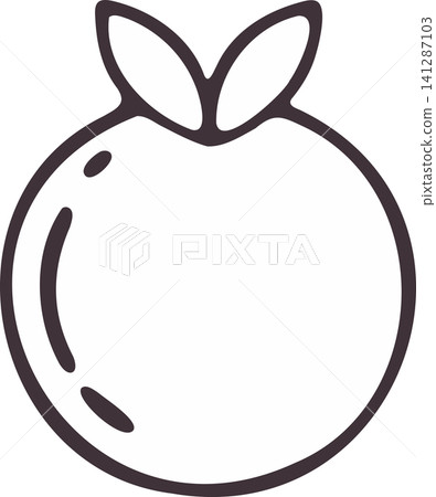 vector illustration of an apple outline shape vector illustration of an apple outline shape 141287103