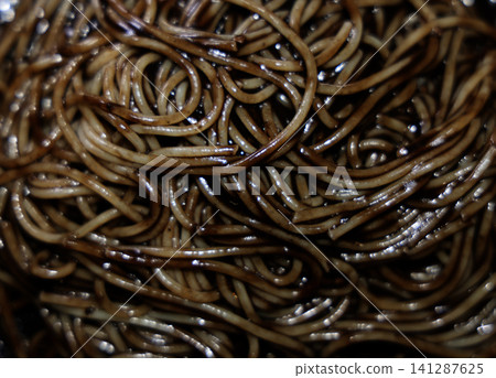 Squid ink pasta Squid ink pasta 141287625