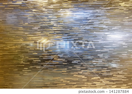 Modern Abstract Gold Metallic Texture with Horizontal Lines for Premium Background. Modern Abstract Gold Metallic Texture with Horizontal Lines for Premium Background. 141287884