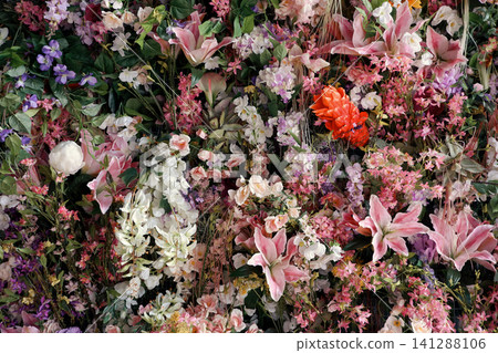 a wall of flowers photo may had noise and partly blurred a wall of flowers photo may had noise and partly blurred 141288106