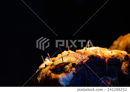 roasted chicken in party dinner roasted chicken in party dinner 141288252