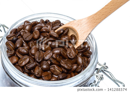 coffee beans on the white background coffee beans on the white background 141288374