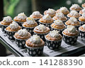 many cupcakes on table for lunch 141288390