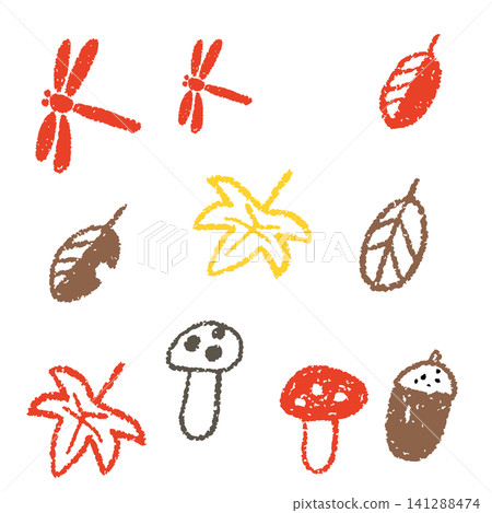 Cute Autumn Hand-Drawn Line Art Illustration Set Cute Autumn Hand-Drawn Line Art Illustration Set 141288474
