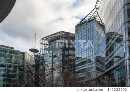 Glass office buildings in financial district Glass office buildings in financial district 141288592